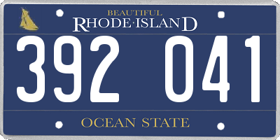 RI license plate 392041