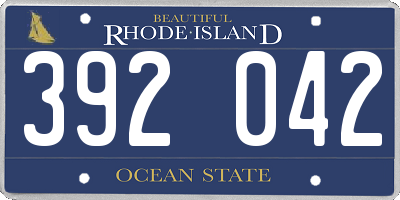 RI license plate 392042