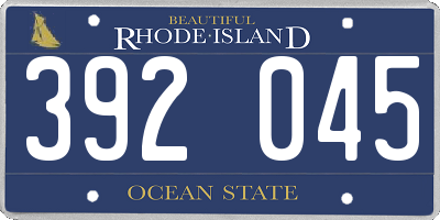 RI license plate 392045