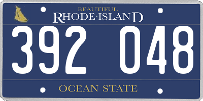 RI license plate 392048