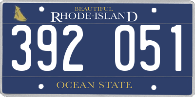 RI license plate 392051