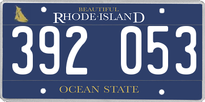 RI license plate 392053