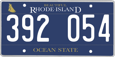 RI license plate 392054