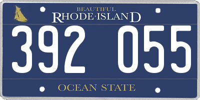 RI license plate 392055
