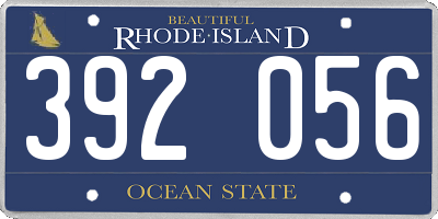 RI license plate 392056