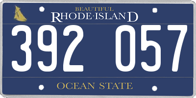 RI license plate 392057
