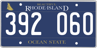 RI license plate 392060