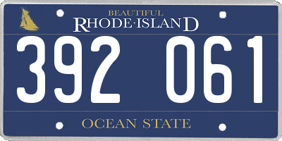 RI license plate 392061