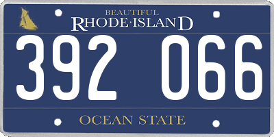 RI license plate 392066