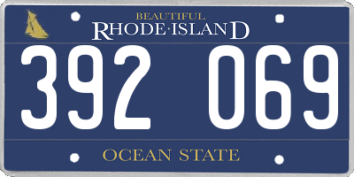 RI license plate 392069