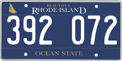 RI license plate 392072