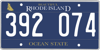 RI license plate 392074