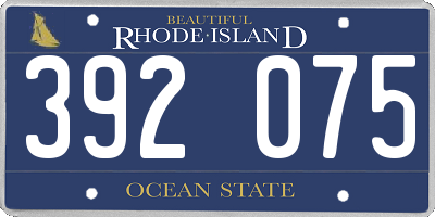 RI license plate 392075