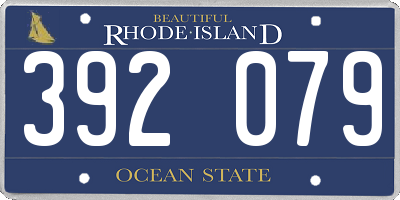 RI license plate 392079
