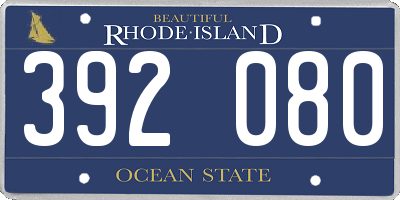 RI license plate 392080