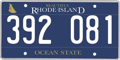 RI license plate 392081
