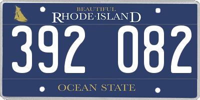 RI license plate 392082