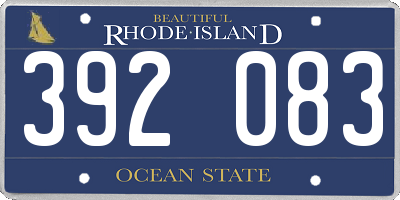 RI license plate 392083