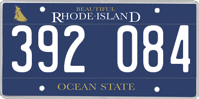 RI license plate 392084