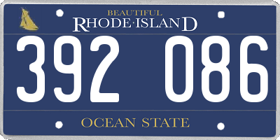 RI license plate 392086