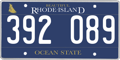 RI license plate 392089