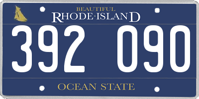 RI license plate 392090