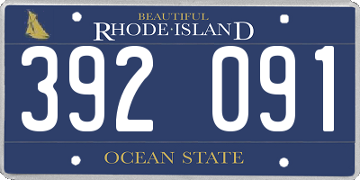 RI license plate 392091
