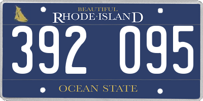 RI license plate 392095