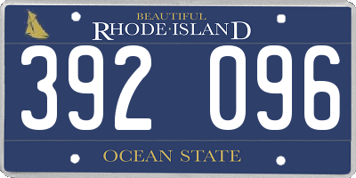 RI license plate 392096