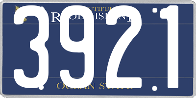 RI license plate 3921