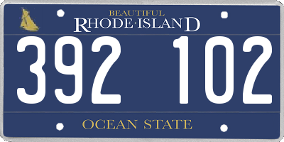 RI license plate 392102