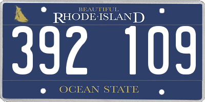 RI license plate 392109