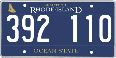 RI license plate 392110