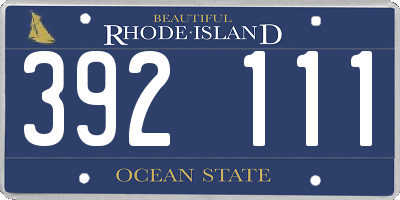 RI license plate 392111