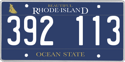 RI license plate 392113
