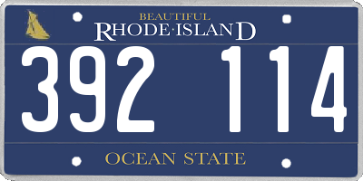 RI license plate 392114