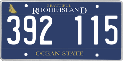 RI license plate 392115