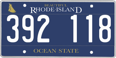 RI license plate 392118