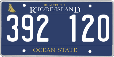 RI license plate 392120