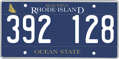 RI license plate 392128