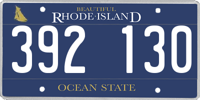 RI license plate 392130