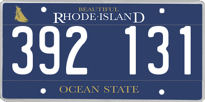 RI license plate 392131