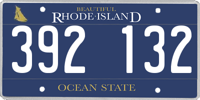 RI license plate 392132
