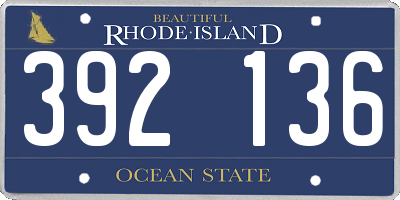 RI license plate 392136