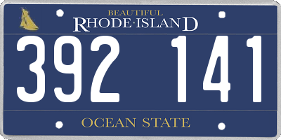 RI license plate 392141