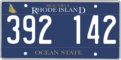 RI license plate 392142