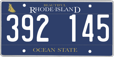 RI license plate 392145