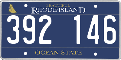 RI license plate 392146