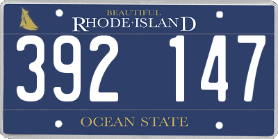 RI license plate 392147