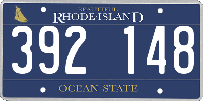 RI license plate 392148